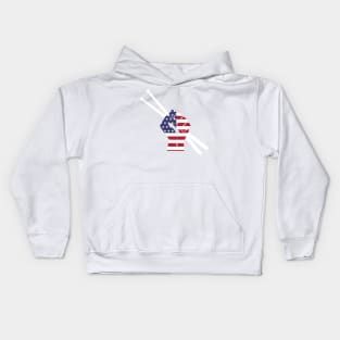 Drummer Drum Sticks American Flag Kids Hoodie